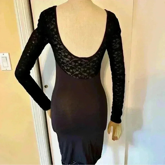 Free people intimately black lace fitted dress women XS - Picture 6 of 9